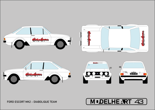 Decalque Ford Escort Mk2 - Diabolique Team